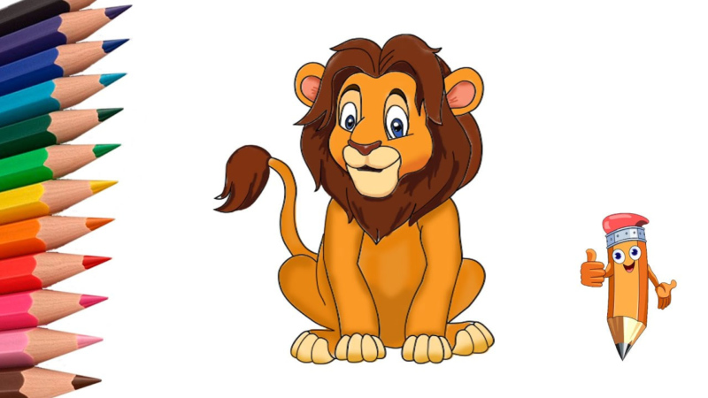 Легкий спосіб намалювати лева дитині: 15 малюнків лева