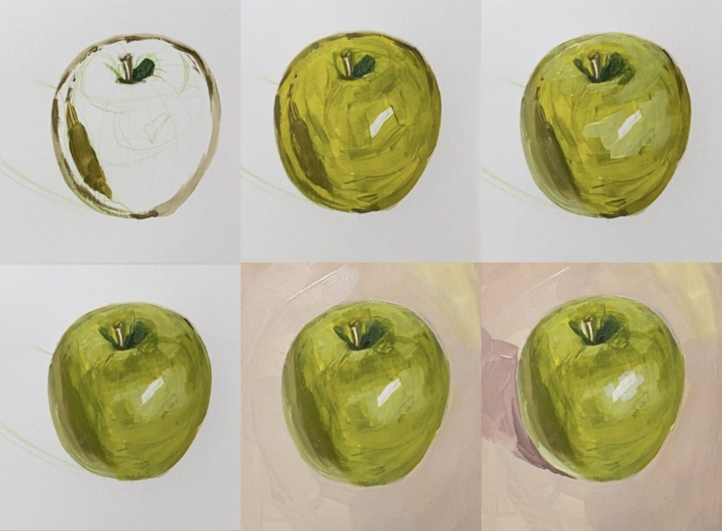 Как нарисовать яблоко ребенку — пошаговая инструкция