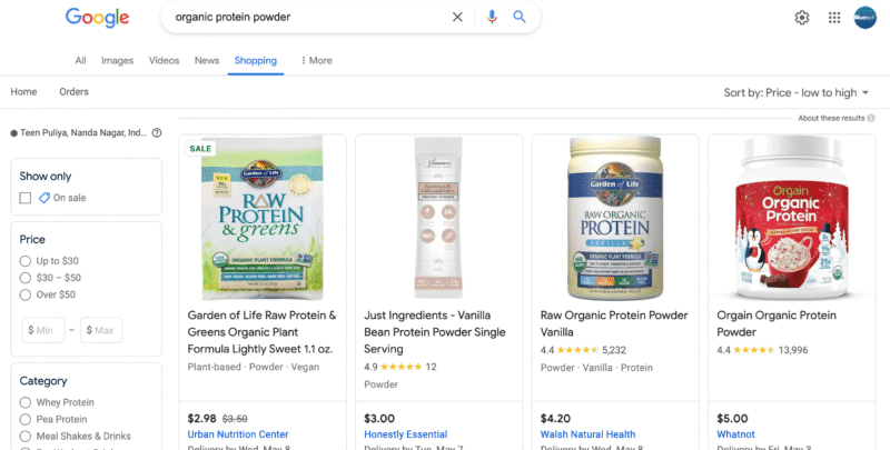 Где Google Shopping бесплатно показывает Ваши товары?